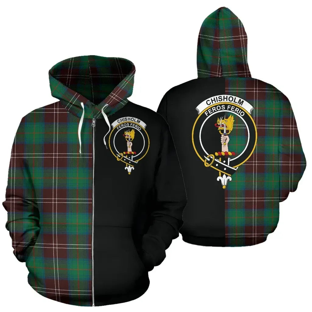 Printivon Custom Your Text Chisholm Hunting Ancient Tartan Hoodie Half Of Me