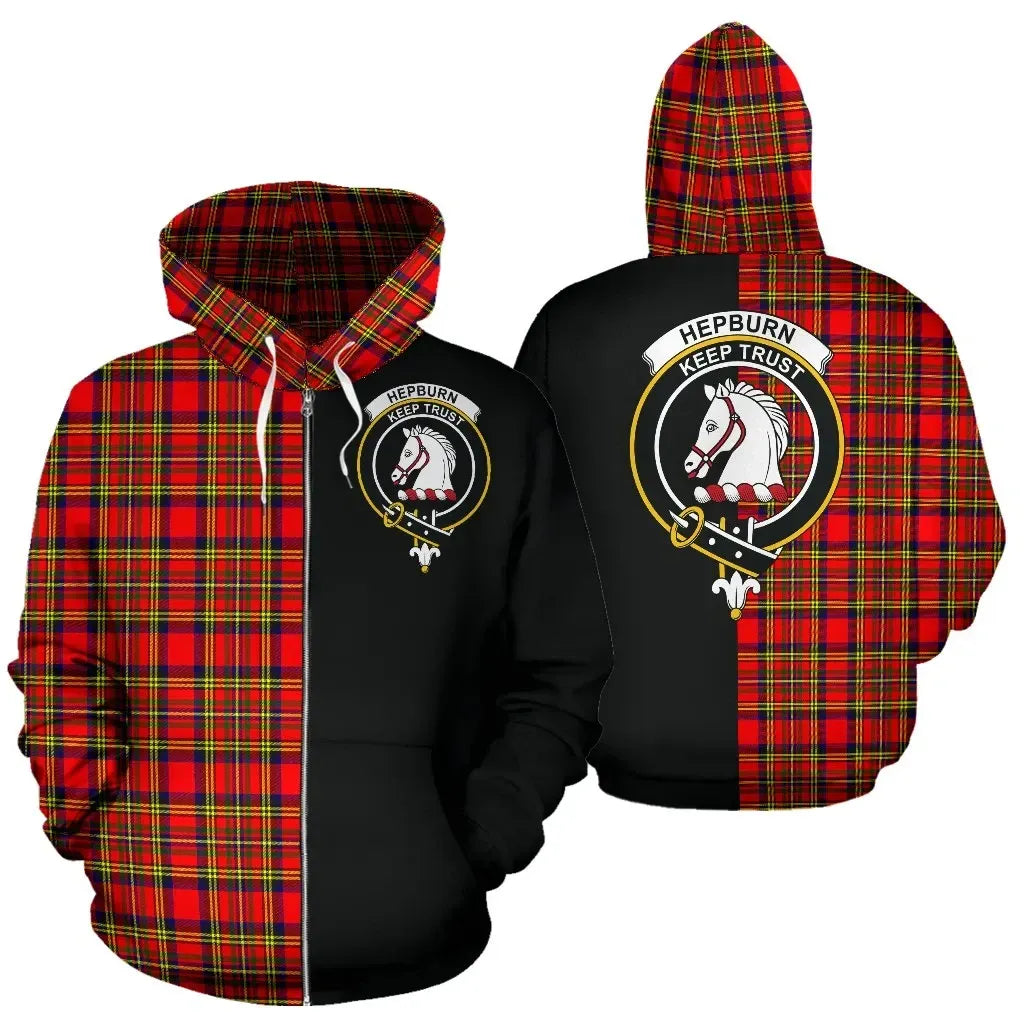 Printivon Custom Your Text Hepburn Tartan Hoodie Half Of Me