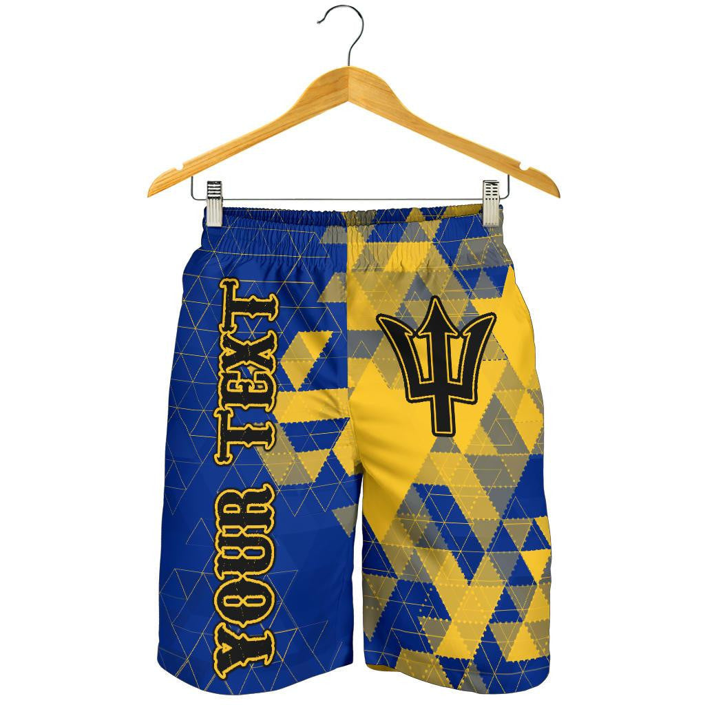 Barbados Personalised Men's Shorts National Flag Polygon Style