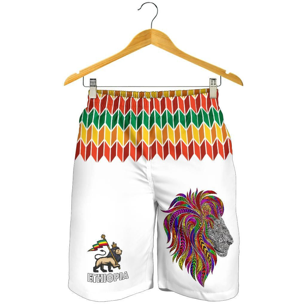 Ethiopia Men's Shorts Ethiopian Color Lion Pattern