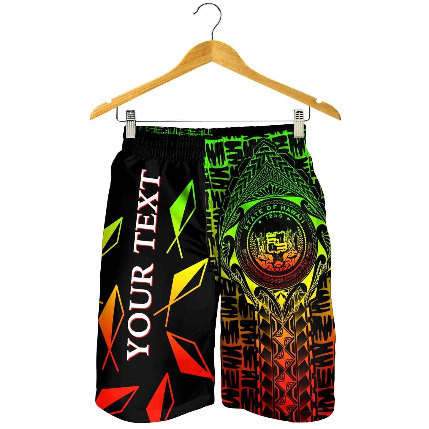 Hawaii Custom Personalised Men's Shorts Hawaii Seal Rocket Style Reggae 8