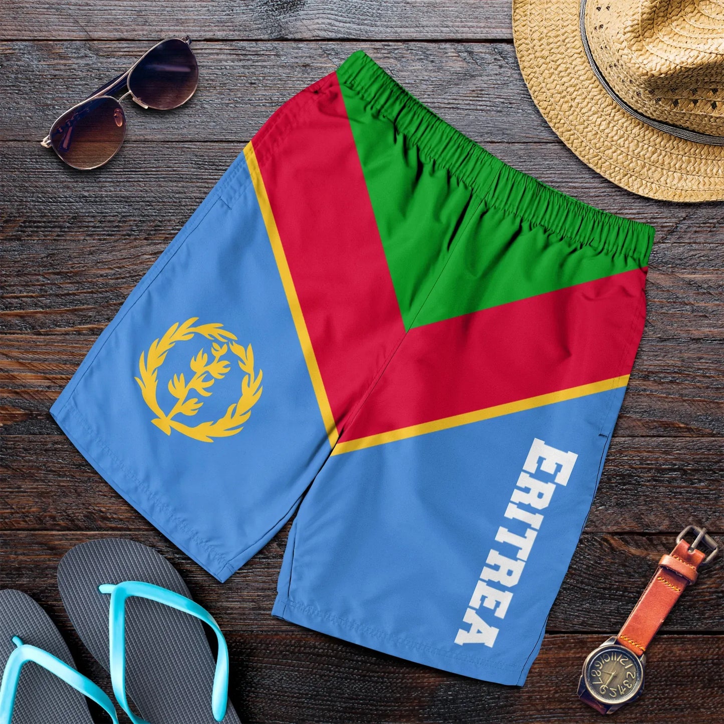Eritrea Men's Shorts Eritrea Rising Coat Of Arms