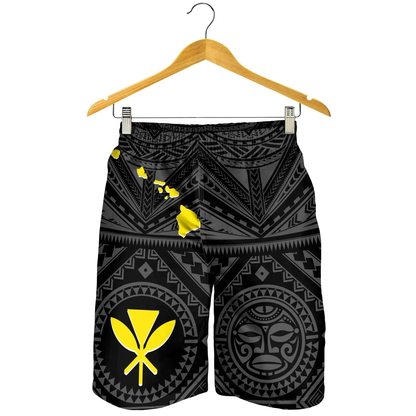 Hawaii Men's Short Hawaii Kanaka Maoli And Map Black