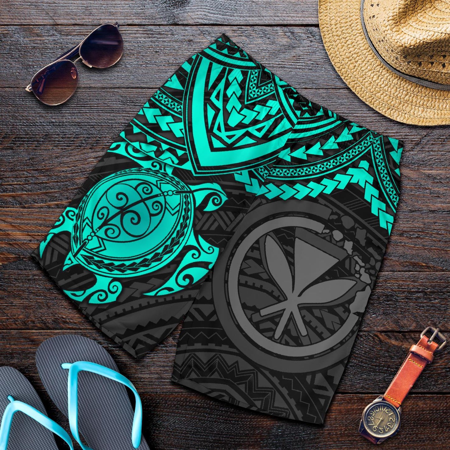Hawaii Shorts Tribal Turtle Kanaka Maoli All Over Print Men's Shorts