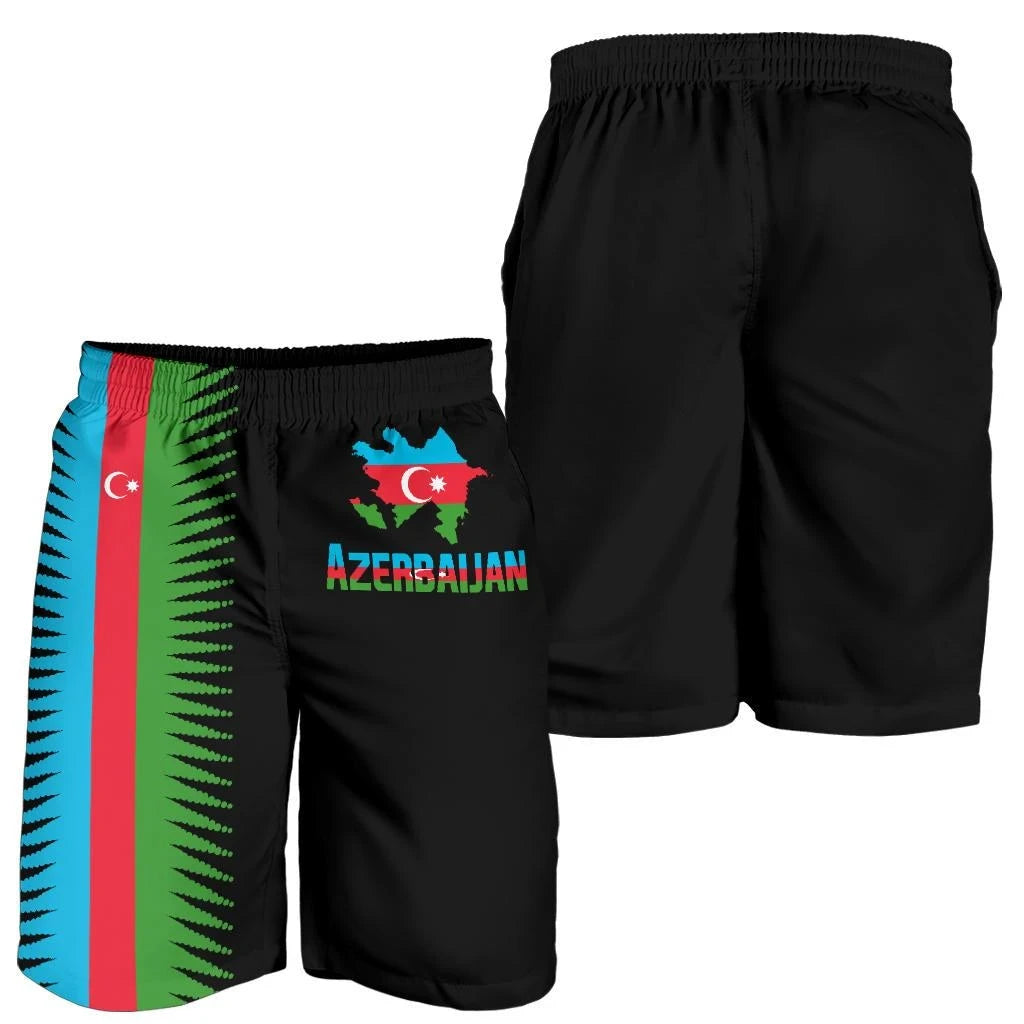 Azerbaijan Men's Shorts United Flag Black