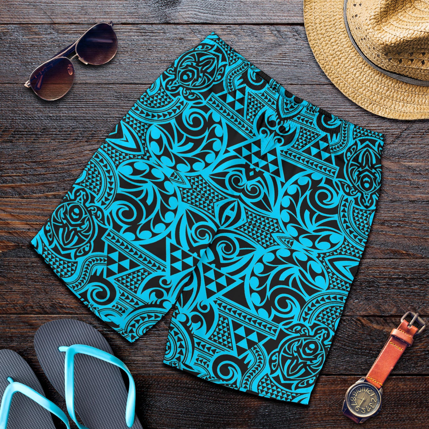 Hawaii Shorts Tribal Turtle All Over Print Men's Shorts