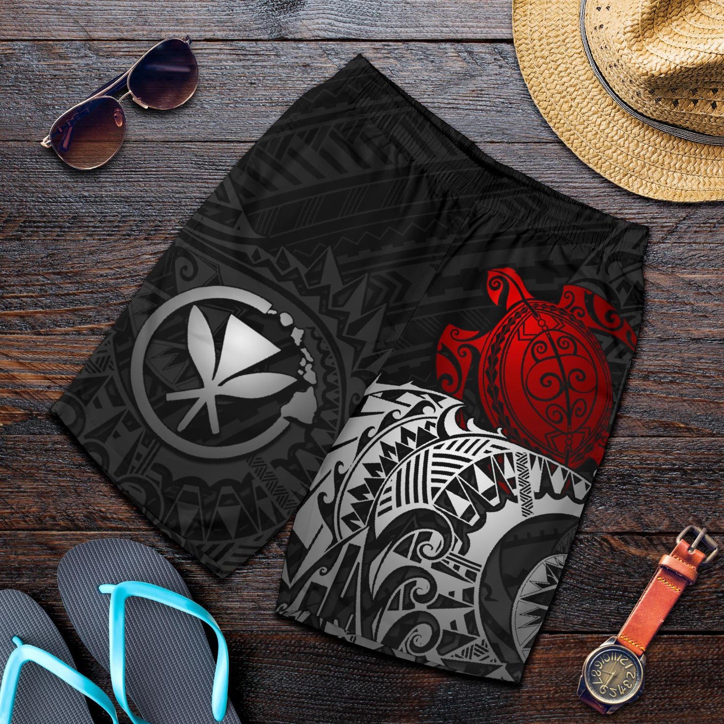 Hawaii Shorts Tribal Turtle Kanaka Maoli All Over Print Men's Shorts