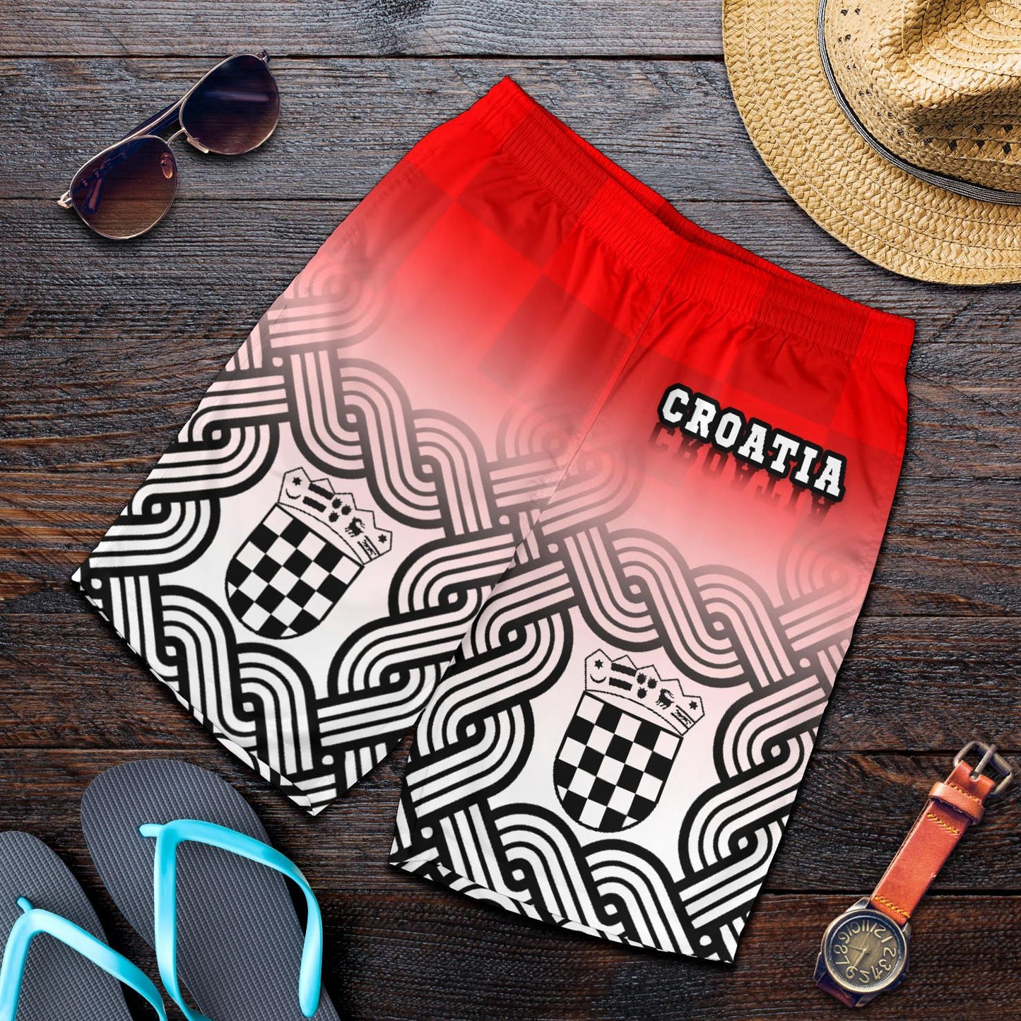 Croatia Men's Shorts Croatian Wattle Coat Of Arms