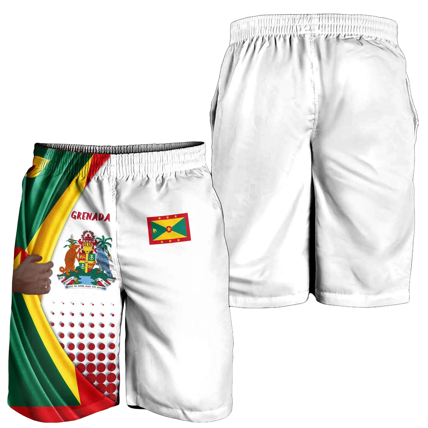 Grenada Men's Short Grenada Flag And Coat Of Arms