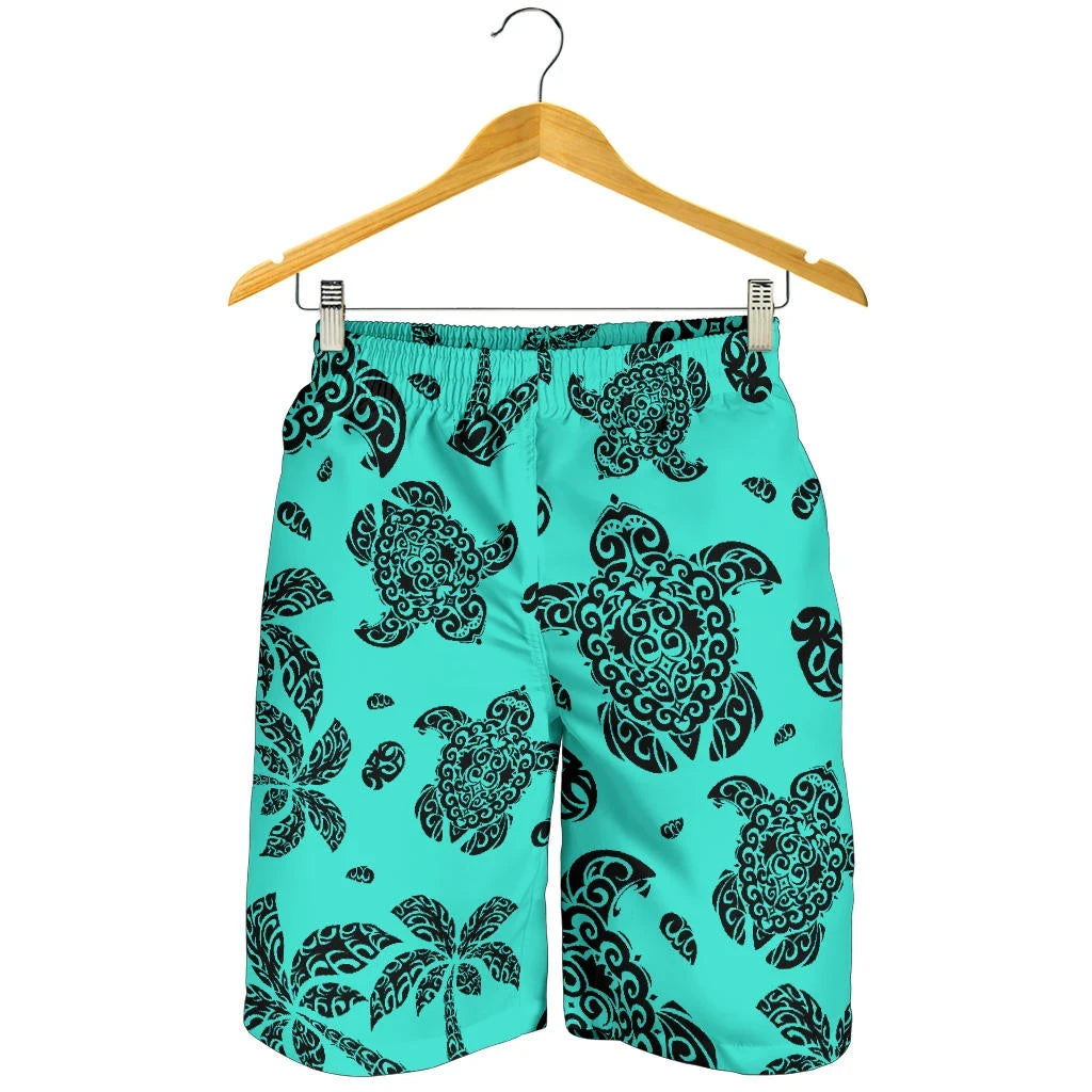 Hawaii Shorts Tribal Turtle Palm Tree All Over Print Men's Shorts
