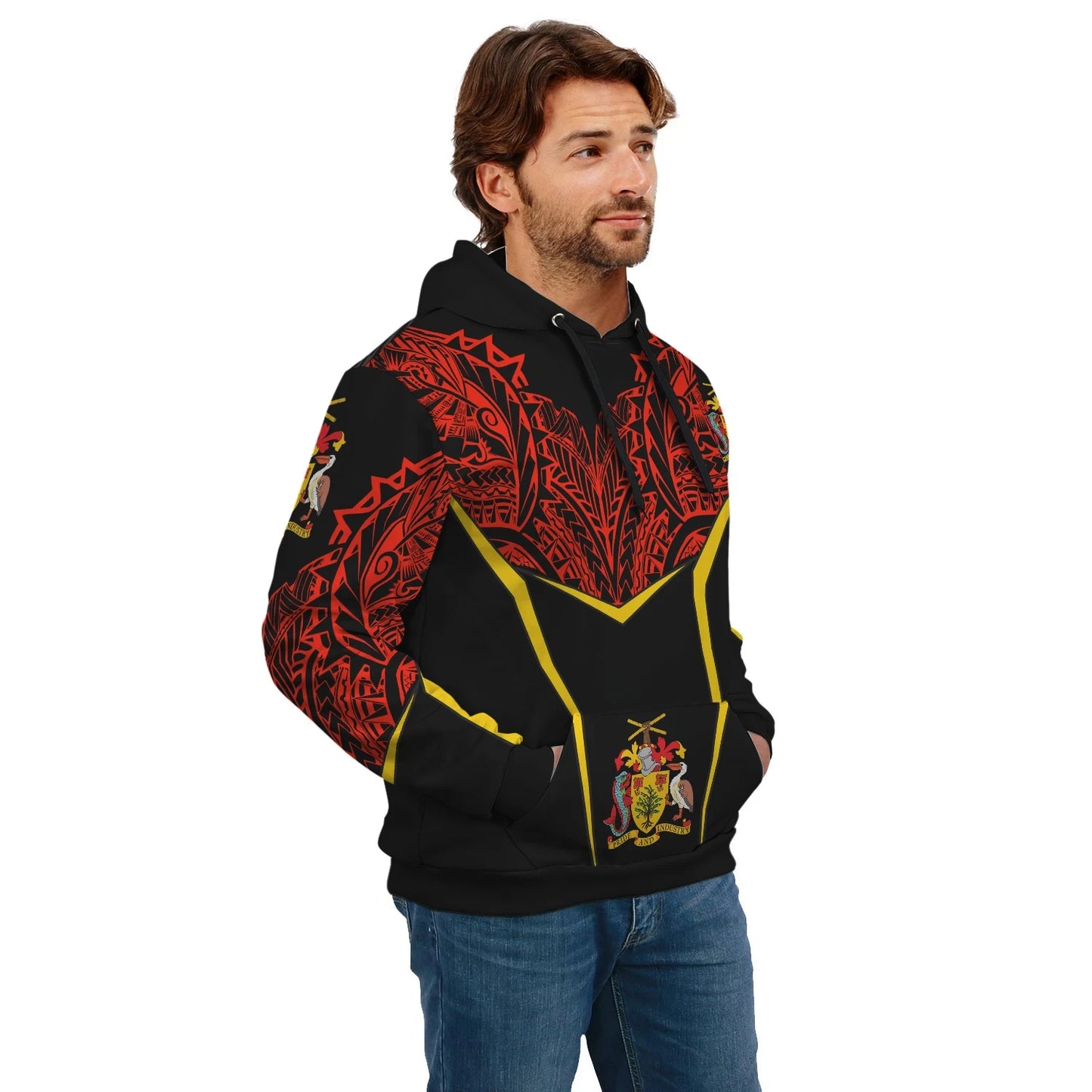 Barbados Unisex Hoodie Tribal Style