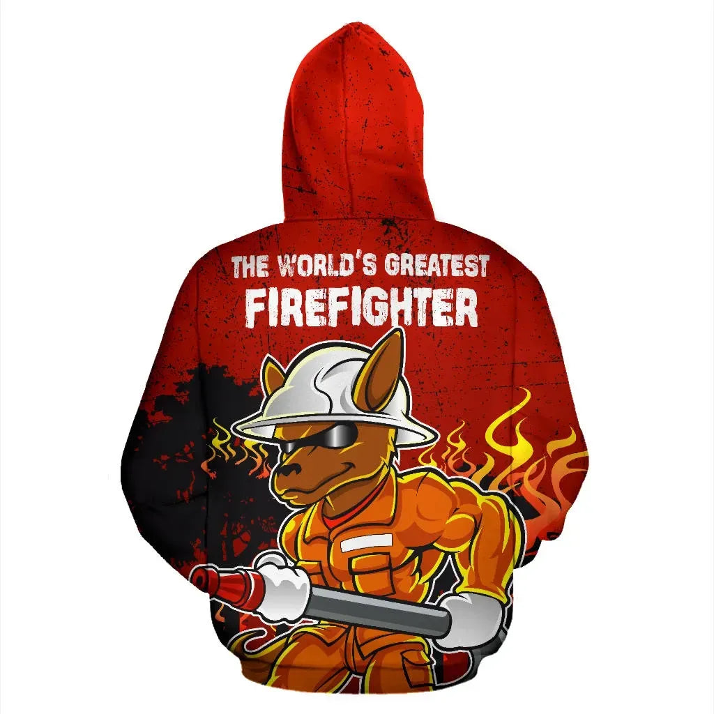 Australia Hoodie Kangaroo Firefighter The World'S Greatest