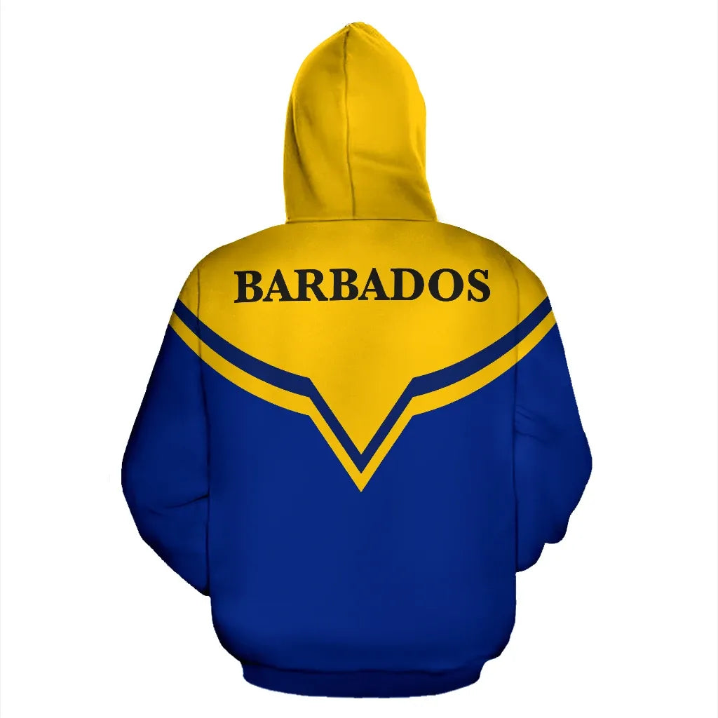 Barbados Flag Hoodie Barbados Pride Unisex Printed Zip Hoodie
