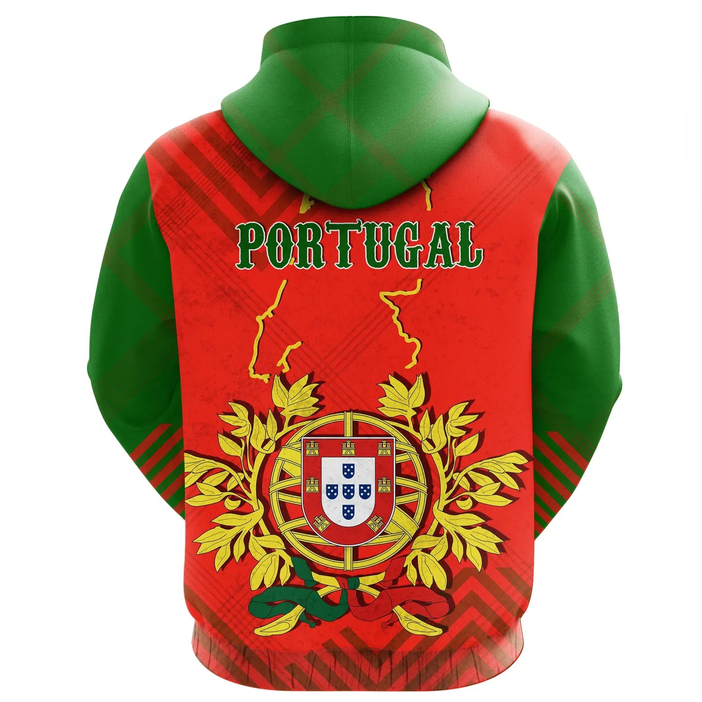 Portugal Hoodie Special Map Unisex Printed Zip Hoodie