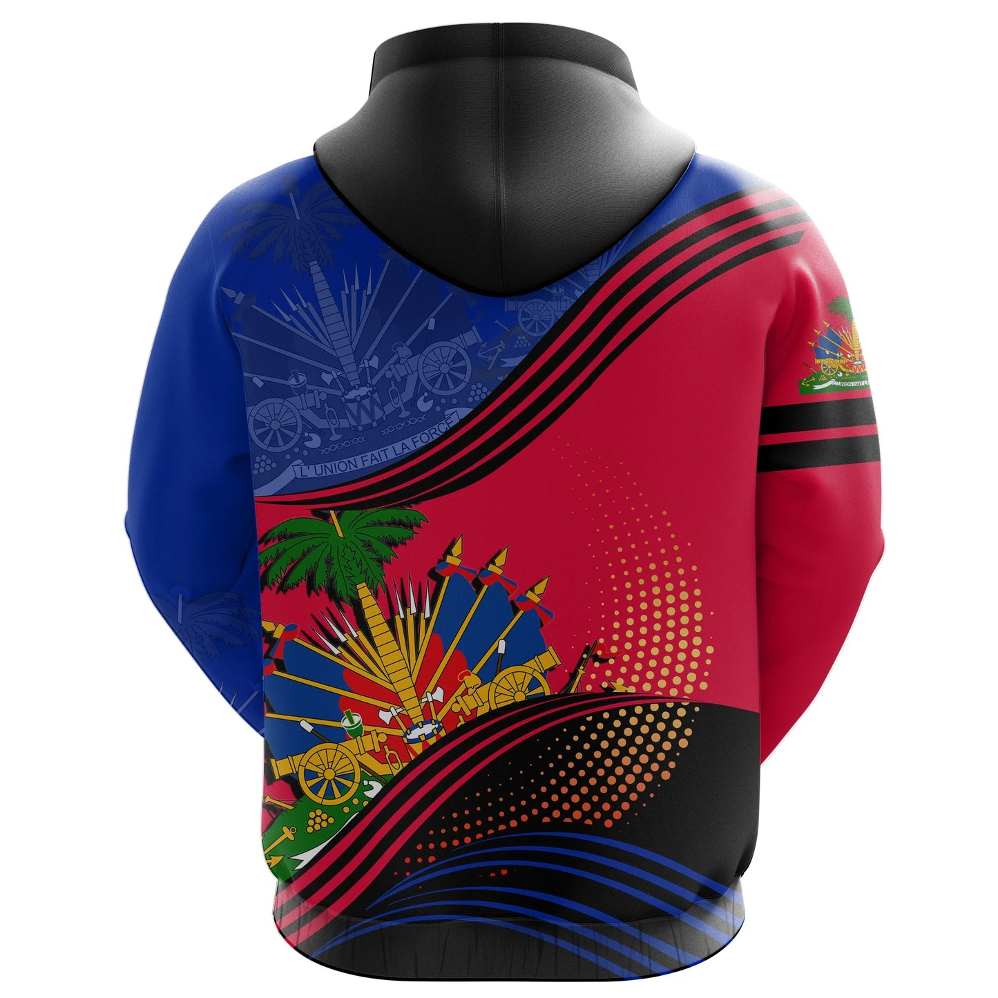 Haiti Hoodie Fall In The Wave Haiti Coat Of Arms Hoodie