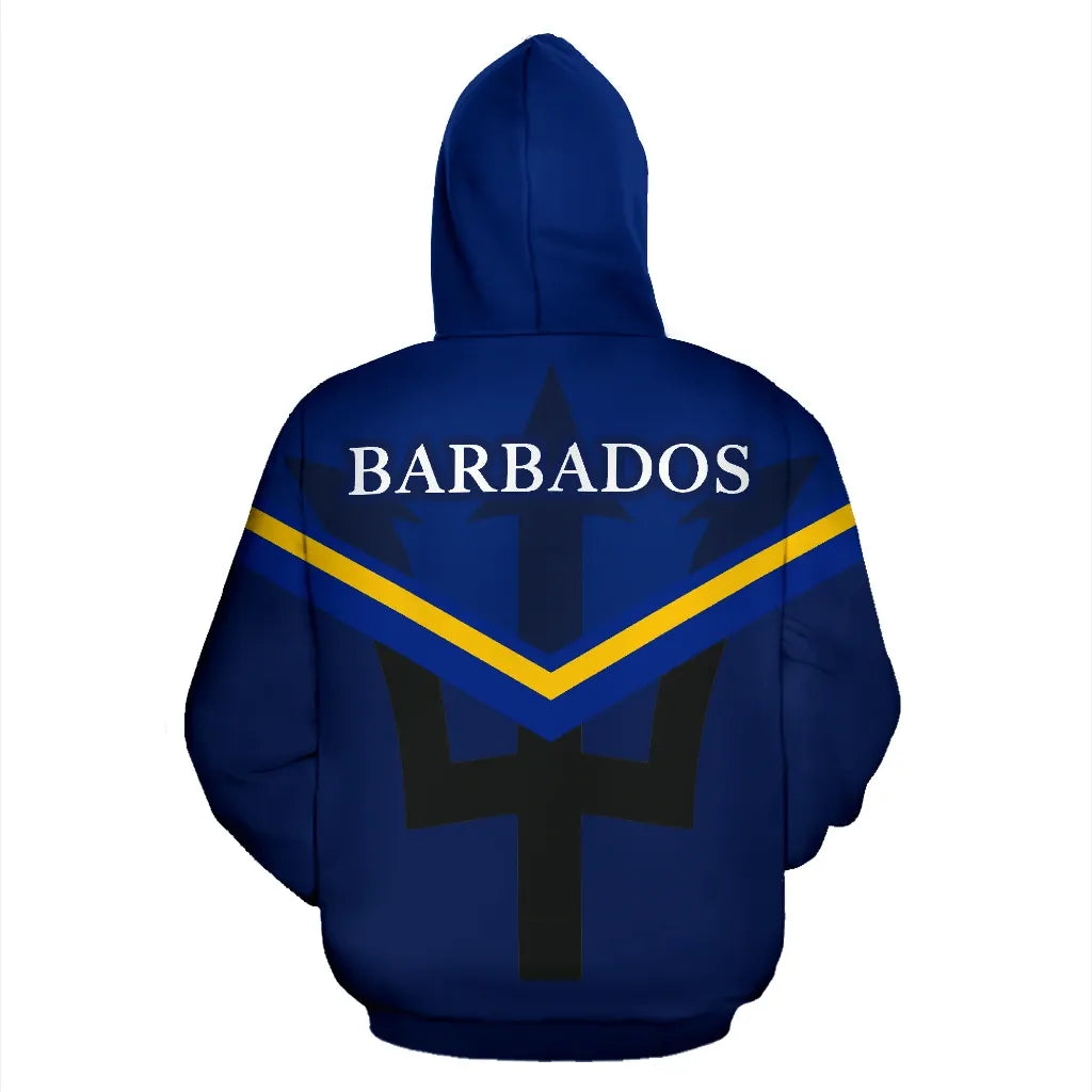 Barbados Flag Hoodie Barbados Pride Unisex Printed Zip Hoodie