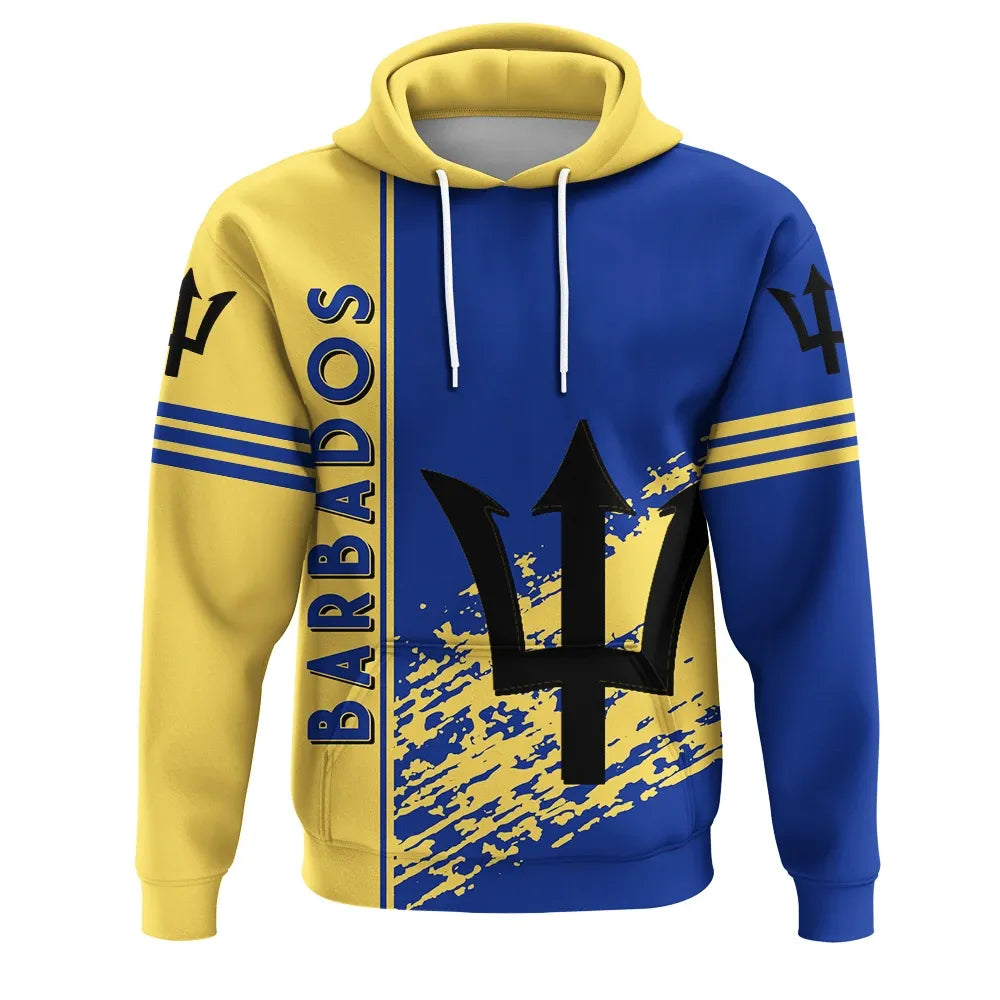 Barbados Coat Of Arms Hoodie Quarter Style