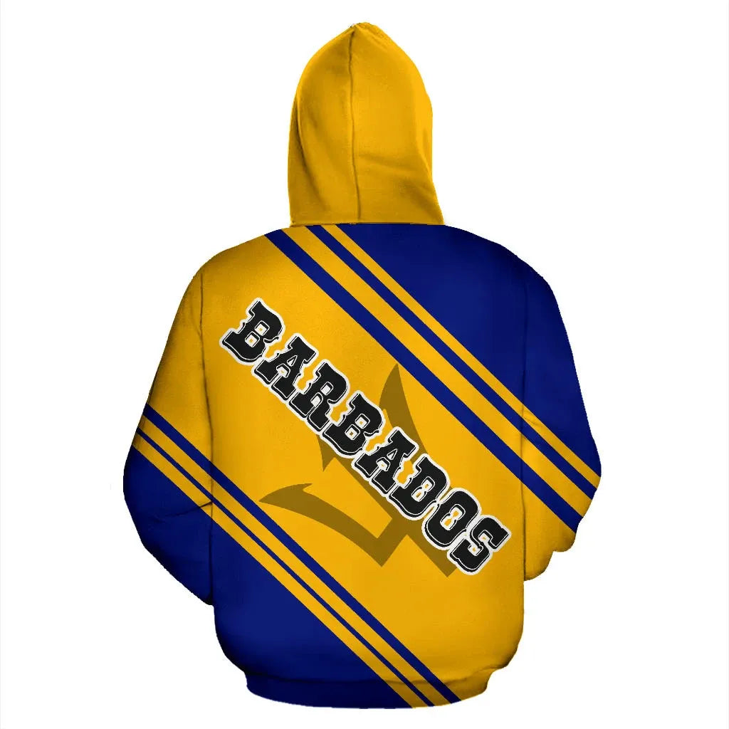 Barbados Hoodie Flag Color Line Version