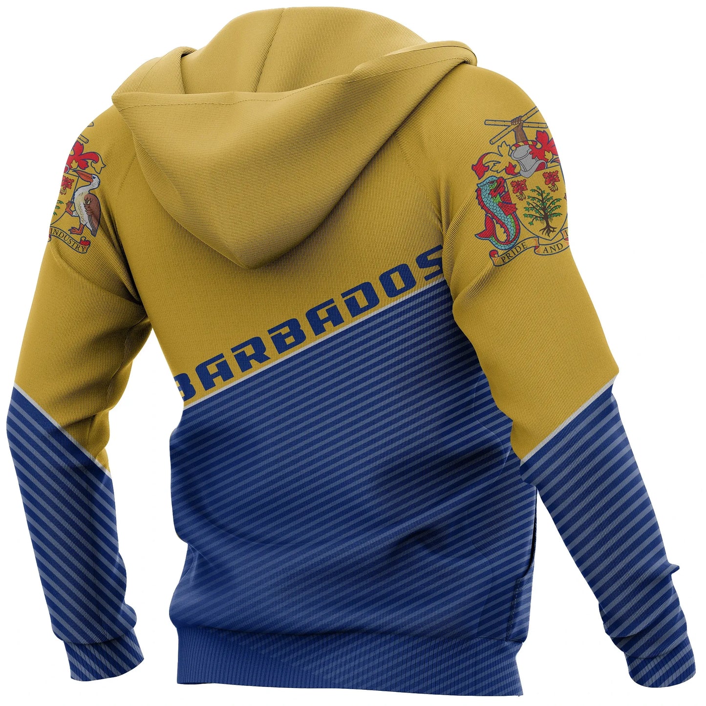 Barbados Hoodie Stroke Style Unisex Printed Zip Hoodie