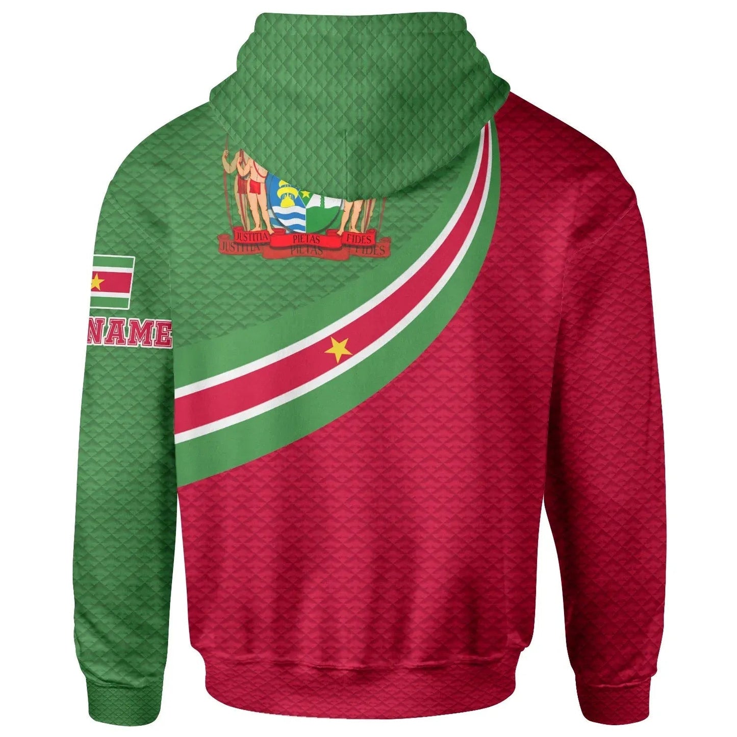 Suriname Hoodie Suriname Coat Of Arms and Flag Color