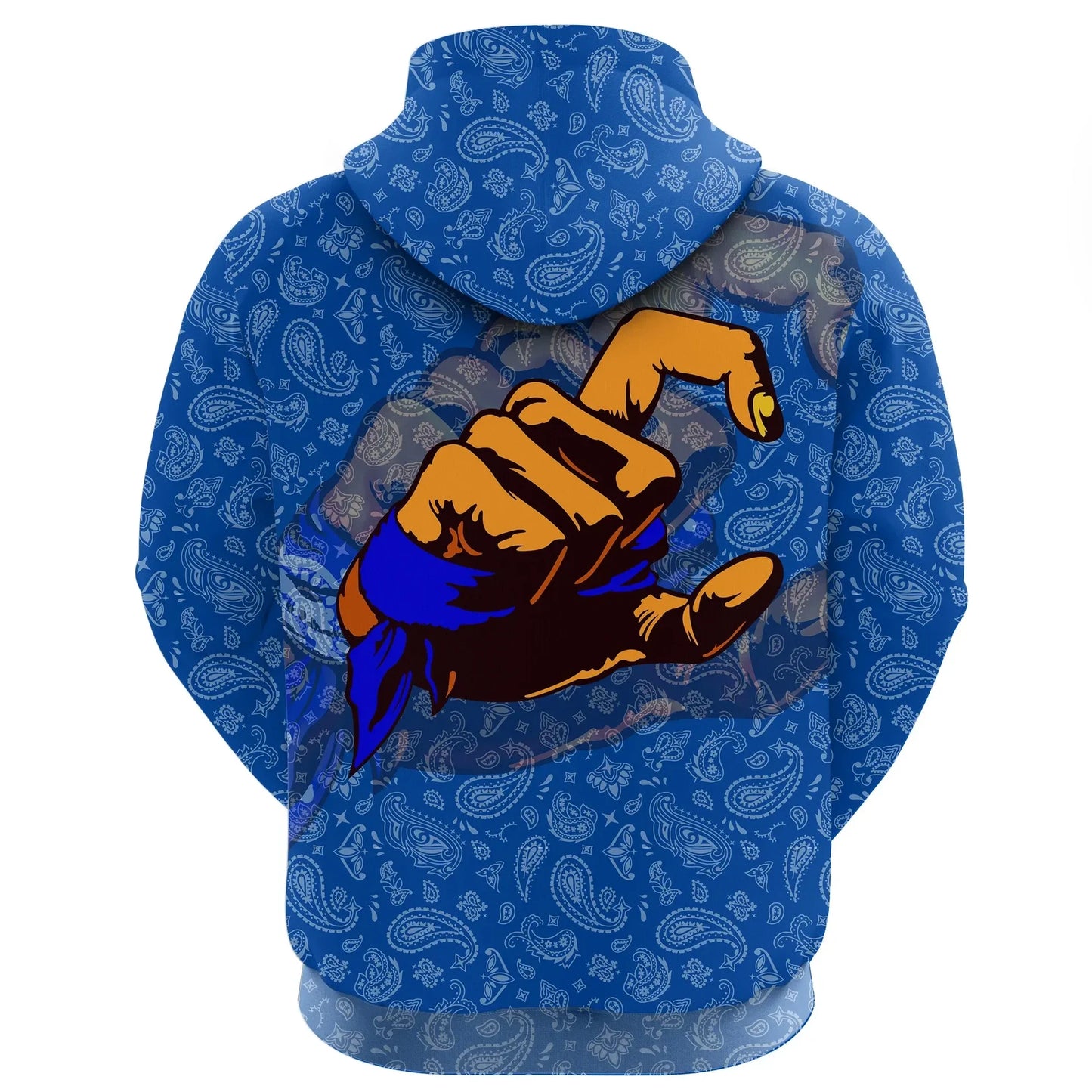 Crips Gang Hoodie Red Paisley Pattern Gang Zip Hoodie All Over Print