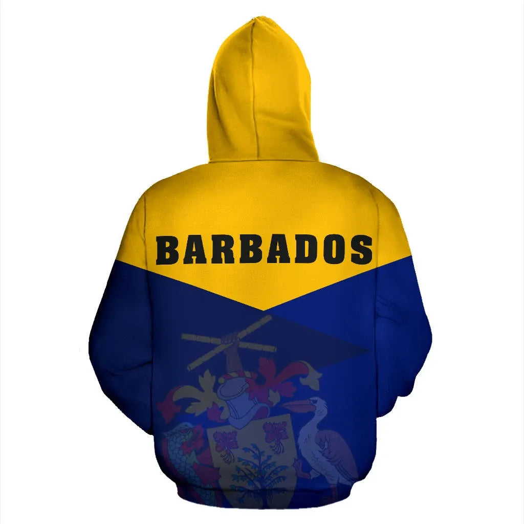 Barbados Hoodie Dentil Style Unisex Printed Zip Hoodie