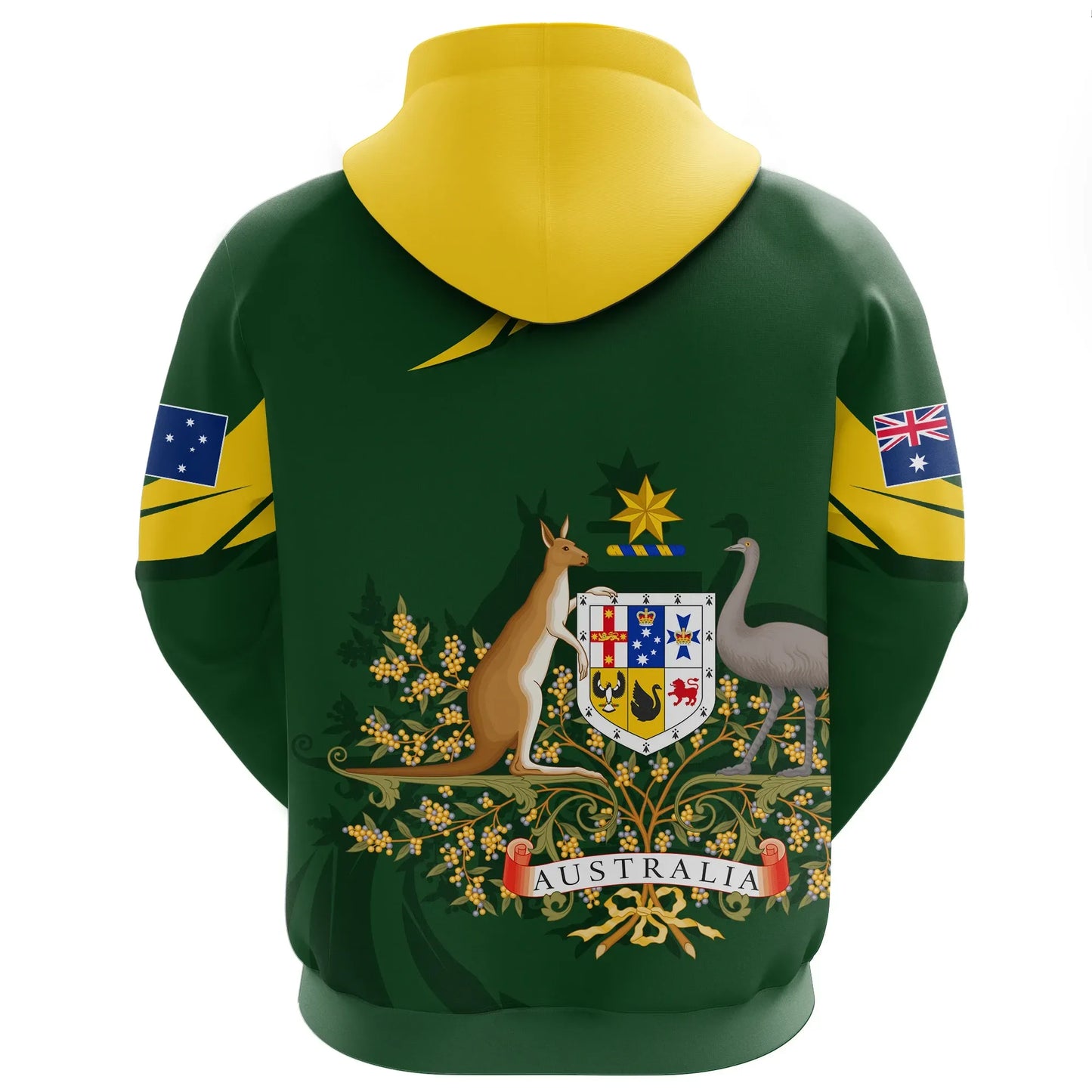 Australia Hoodie, Australia Coat Of Arms Green