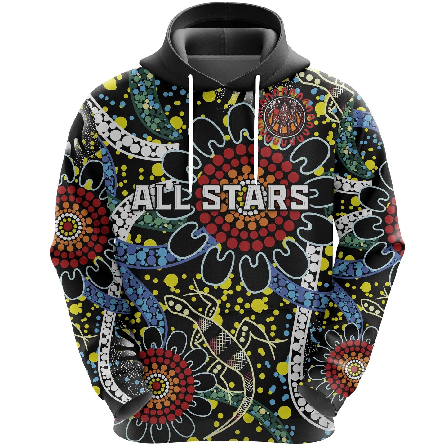 Custom Personalised Australia Indigenous Rugby Hoodie All Stars Sporty Style, Custom Text And Number