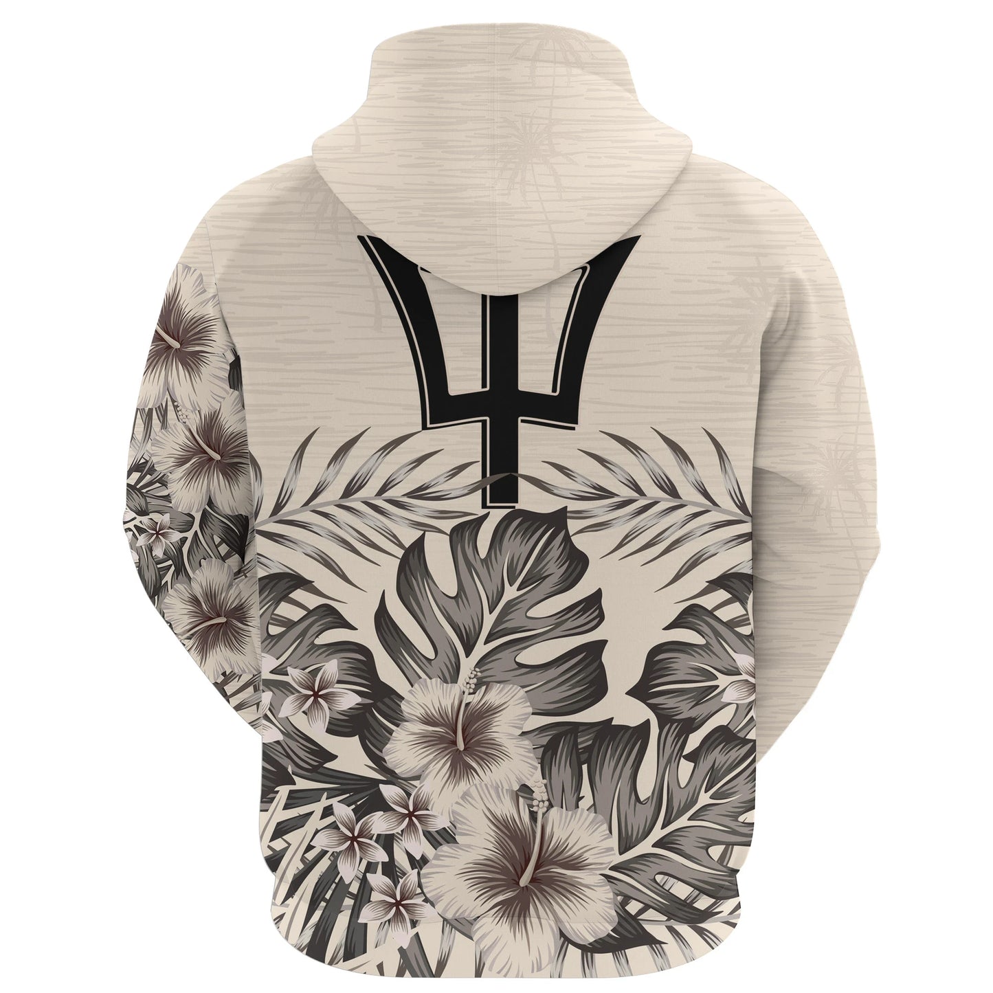 Barbados Zip Hoodie The Beige Hibiscus No