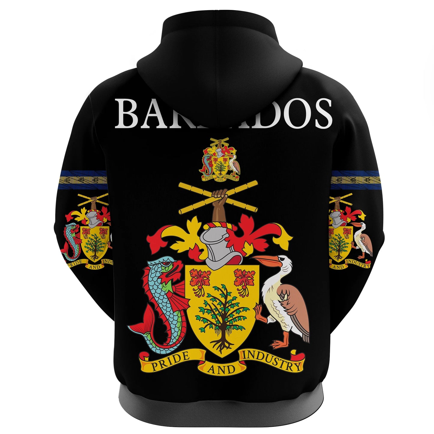 Barbados United Zip Hoodie Unisex Printed Zip Hoodie