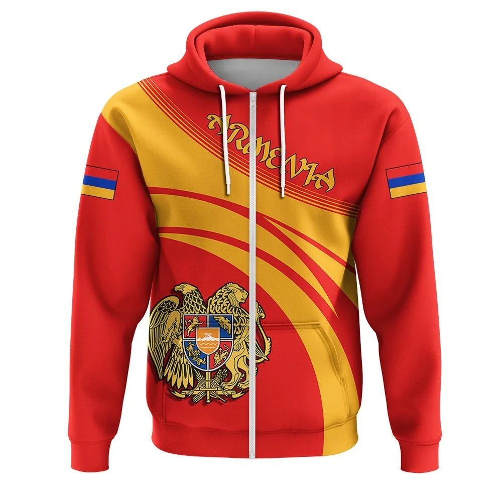 Armenia Coat Of Arms Zip Hoodie Cricket Stylew