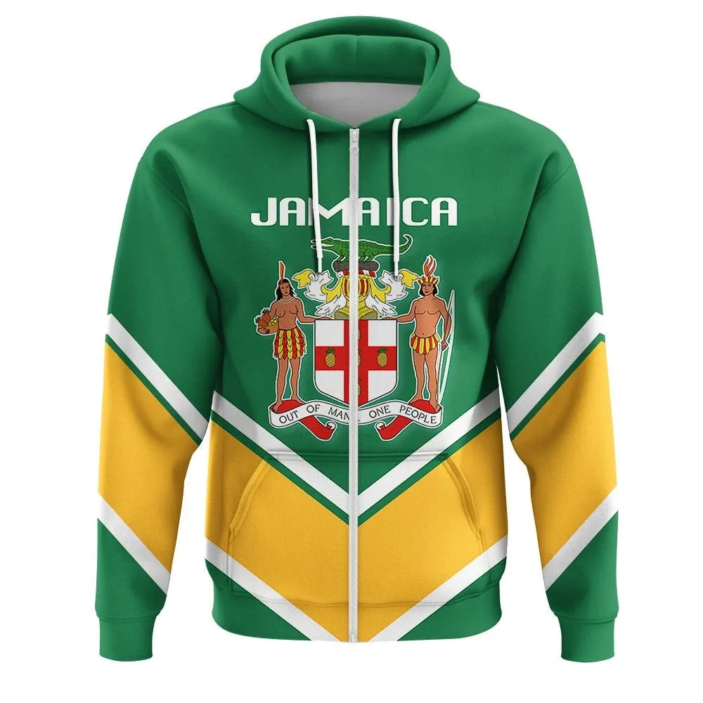 Jamaica Coat Of Arms Zip Hoodie Lucian Stylew