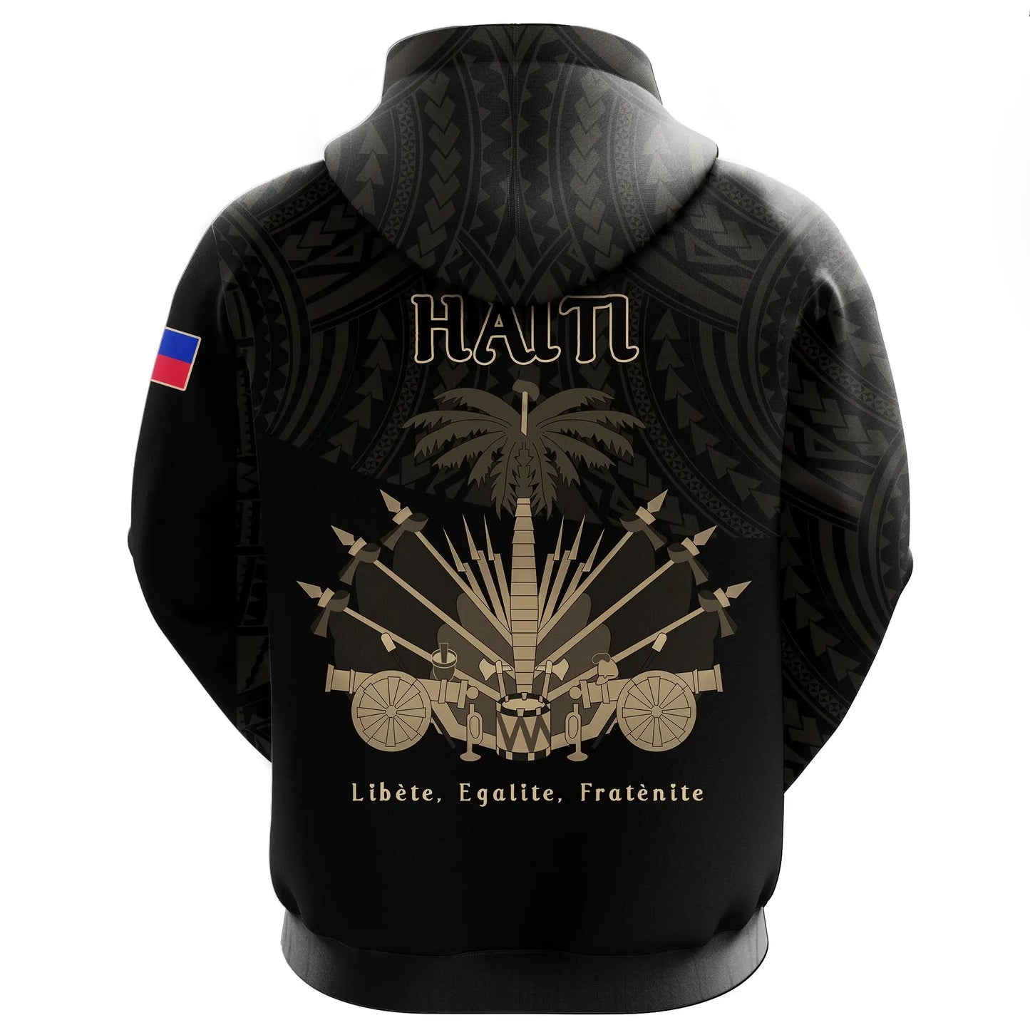Haiti Hoodie Zipper Polynesian Neg Maron 8