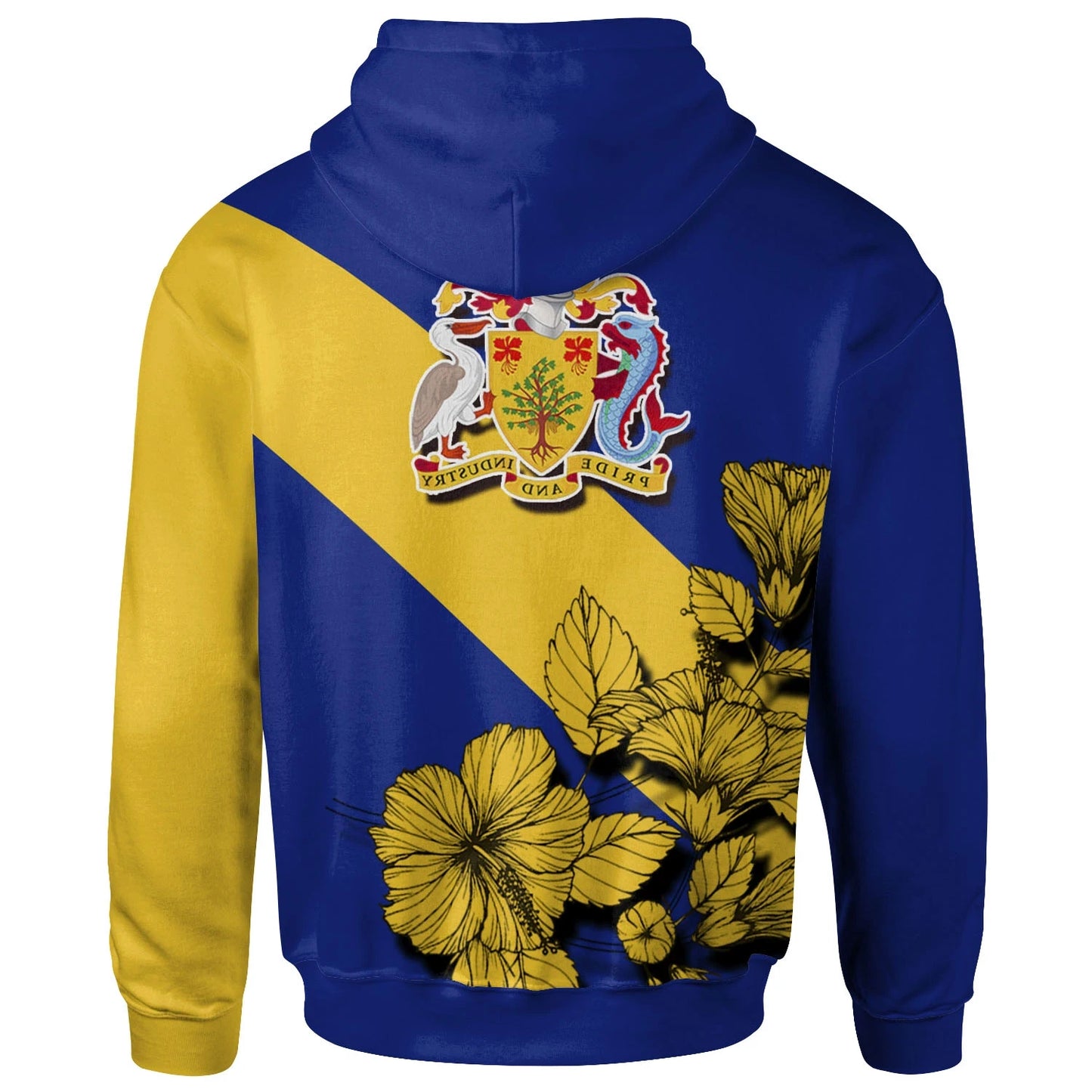 Barbados Zip Up Hoodie Crest Hibiscus