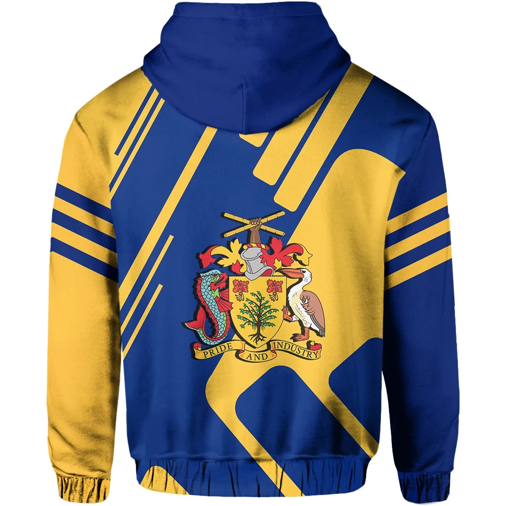 Barbados Zipper Hoodie Coat Of Arms Kt Rolster Style
