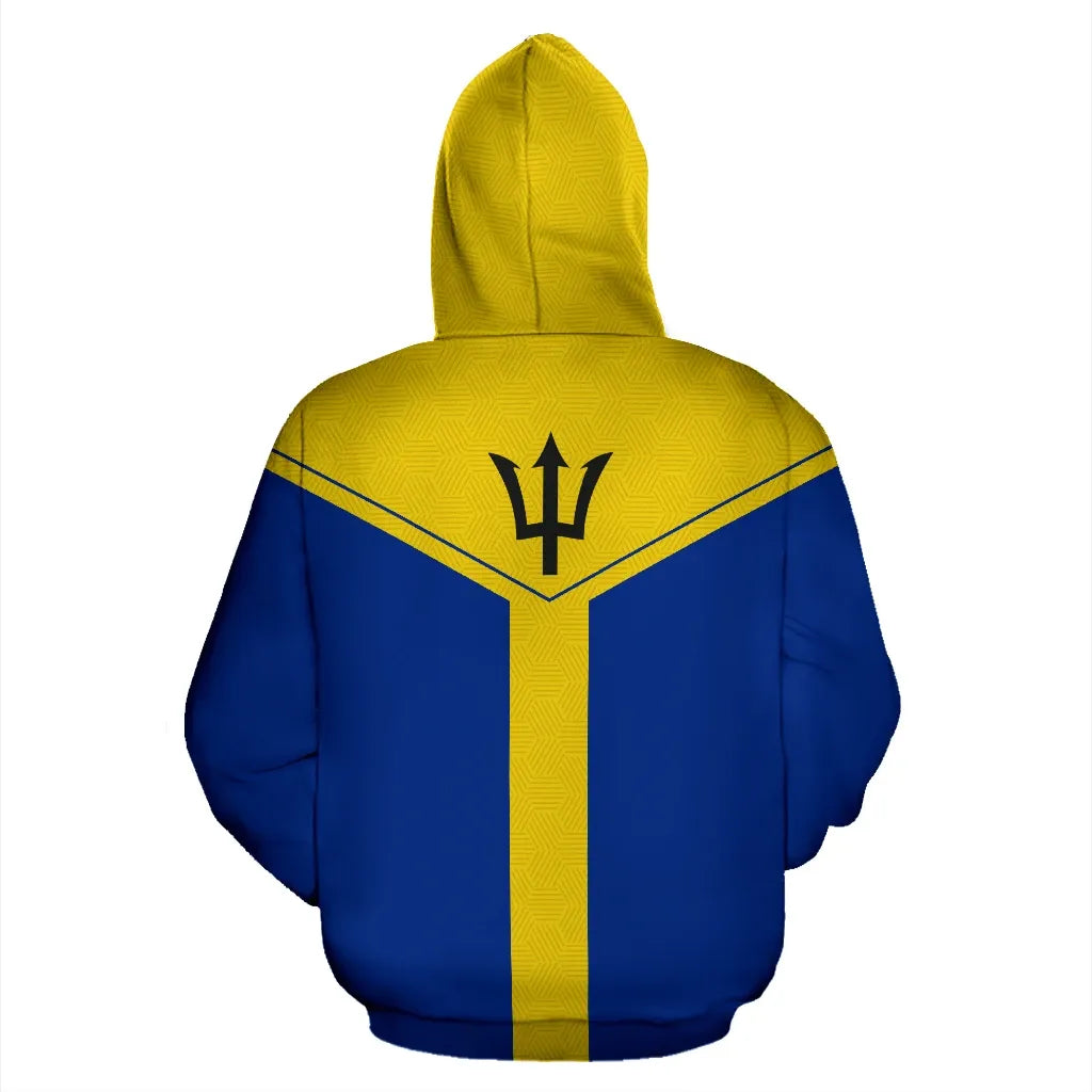 Barbados Spirit Zip Hoodie Barbados Pride Unisex Printed Zip Hoodie