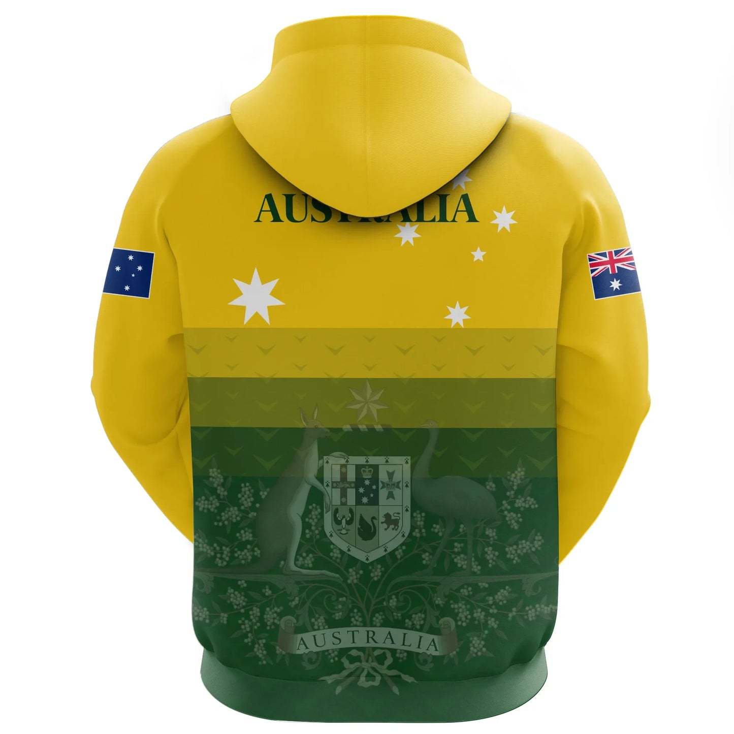 Custom Australia Full Zip Hoodie, Australia Coat Of Arms Radiant Color
