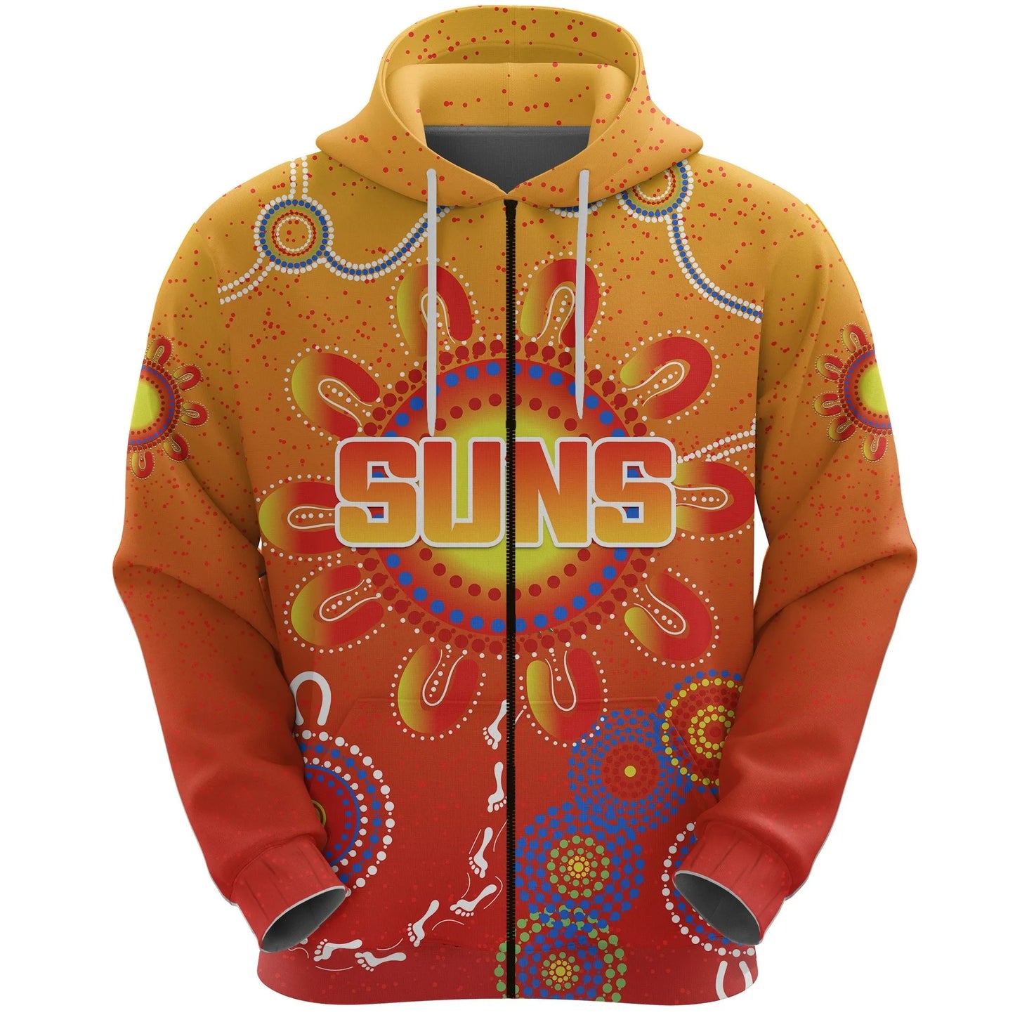 Naidoc Suns Zip Hoodie Gold Coast Indigenous Style