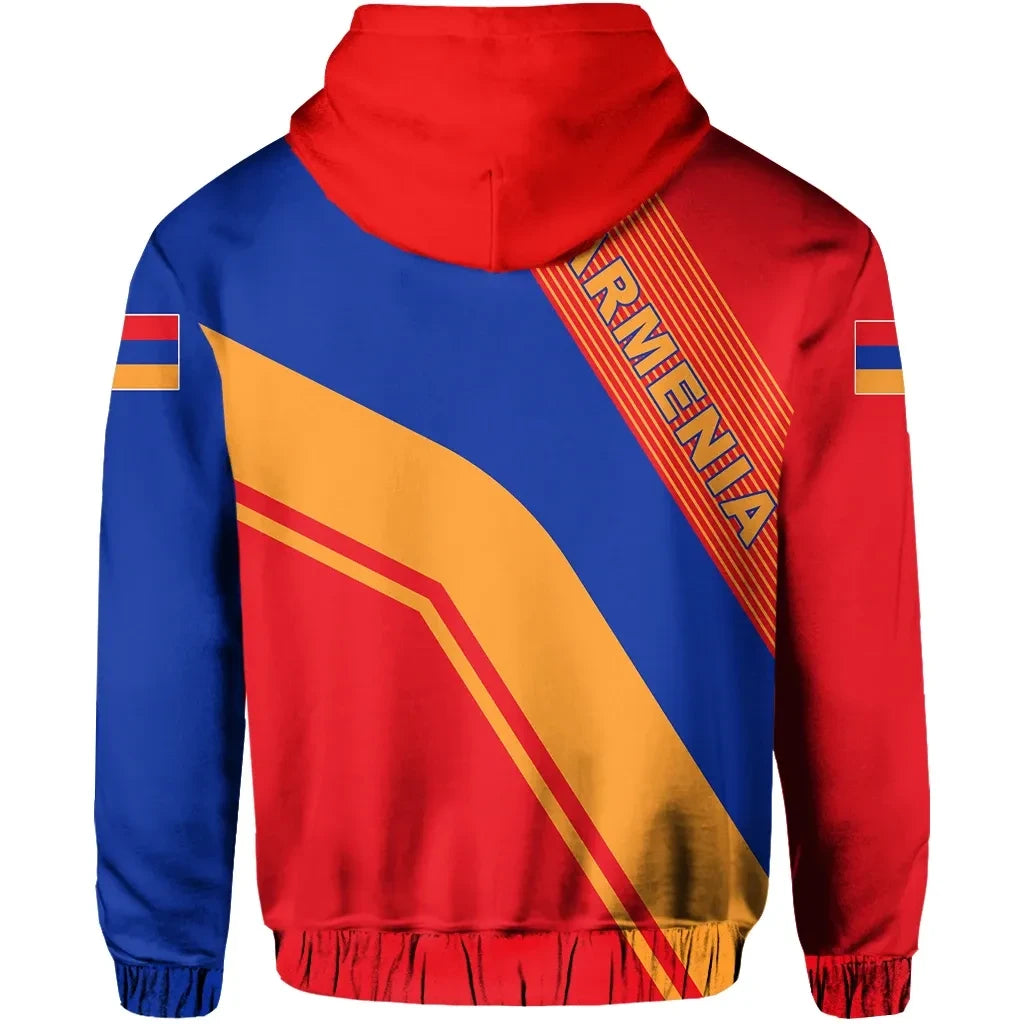 Armenia Flag Zipper Hoodie Rambo Style