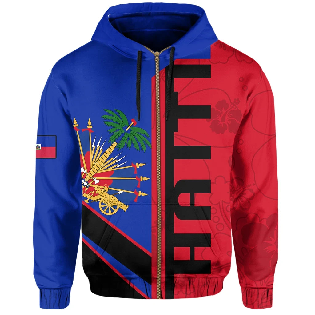 Haiti Half Concept Allover Zip Hoodie