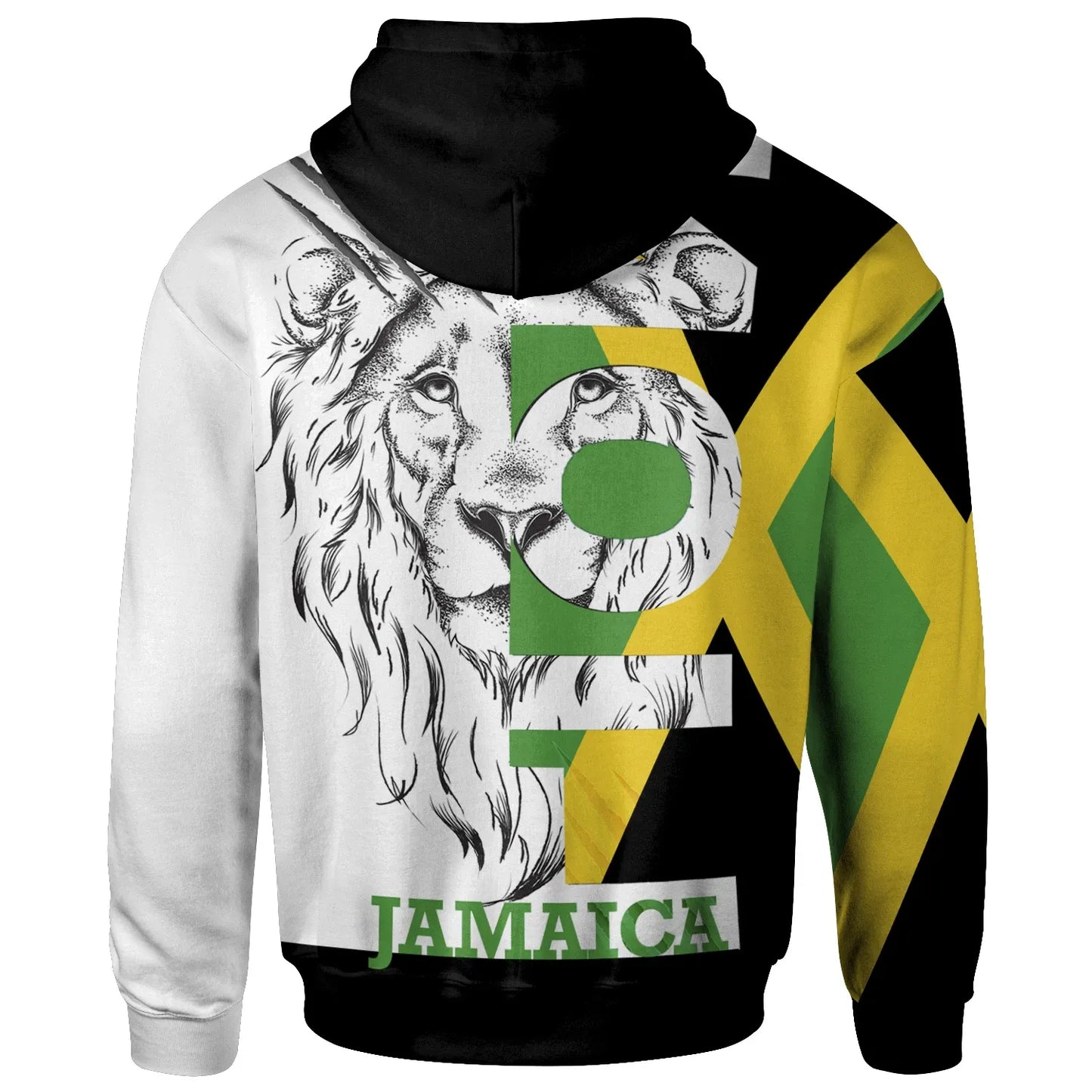 Jahblessjamaica Zip Hoodie Jamaica Lion With Flag Color