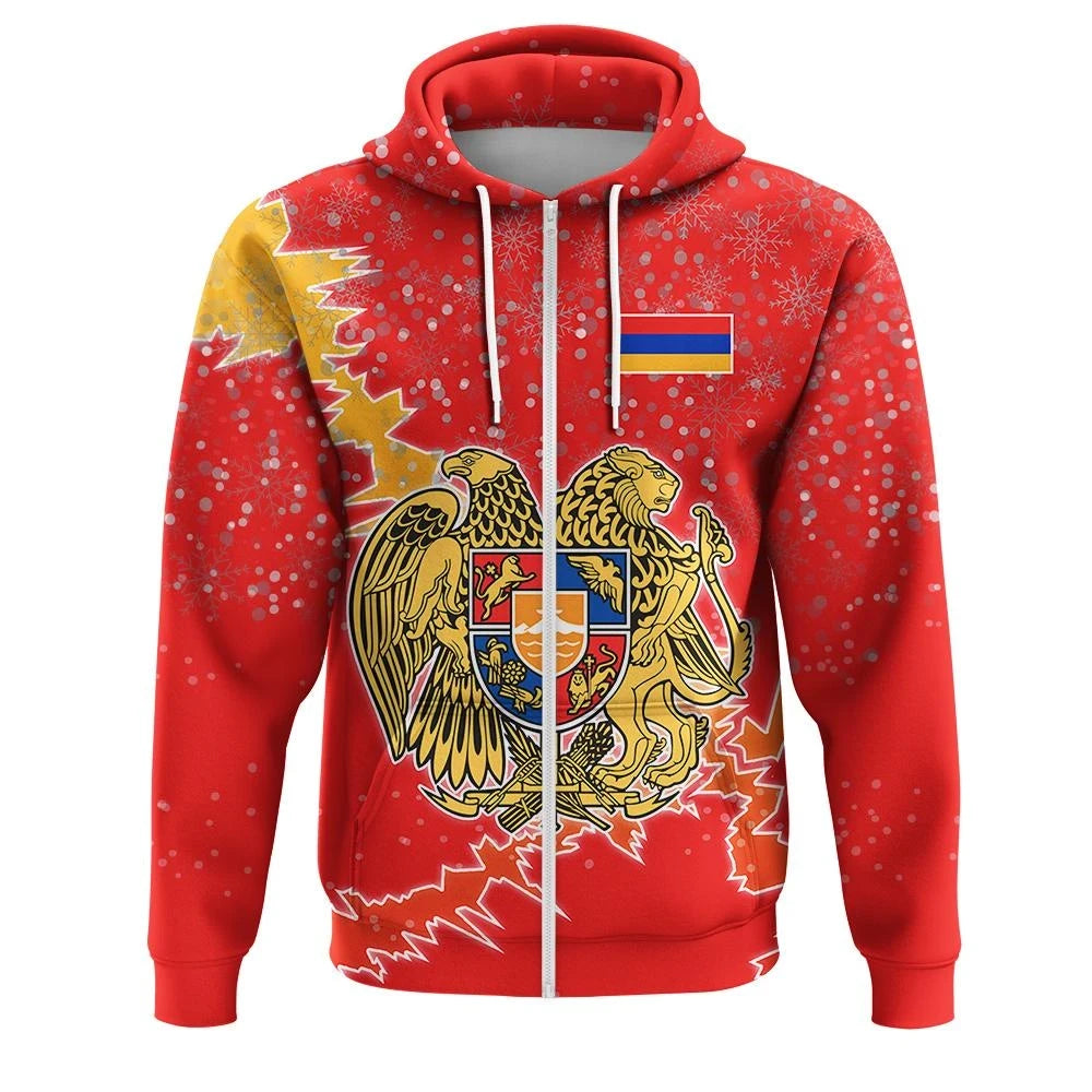 Armenia Christmas Coat Of Arms Zip Up Hoodie X Styl