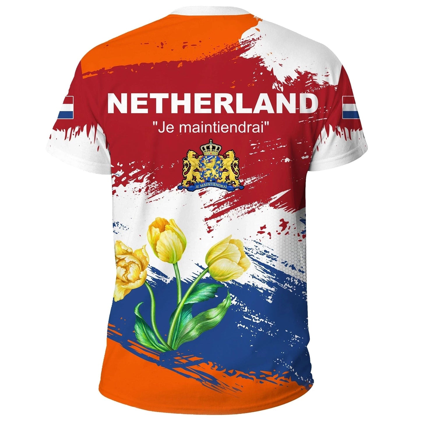 Netherlands T Shirt Netherlands Flag Brush