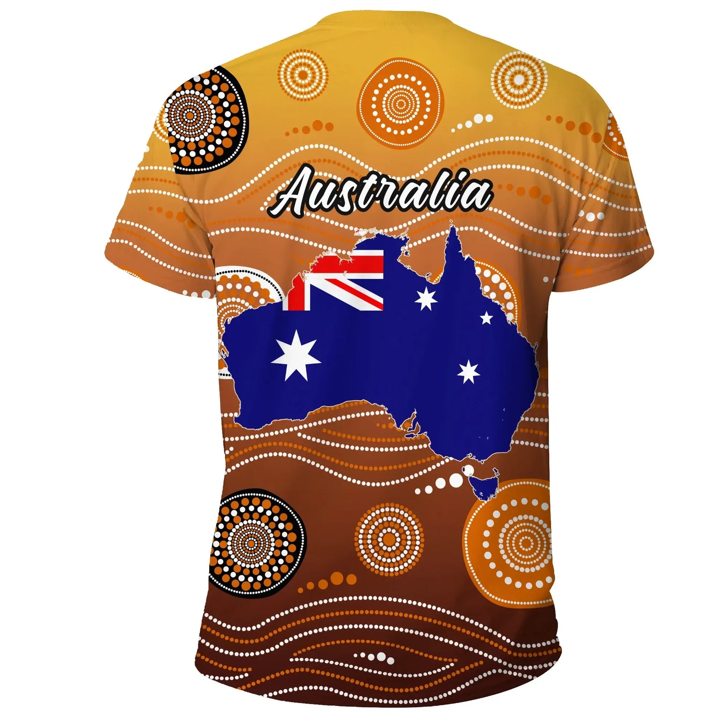 Australia T Shirt Map Kangaroo Aboriginal