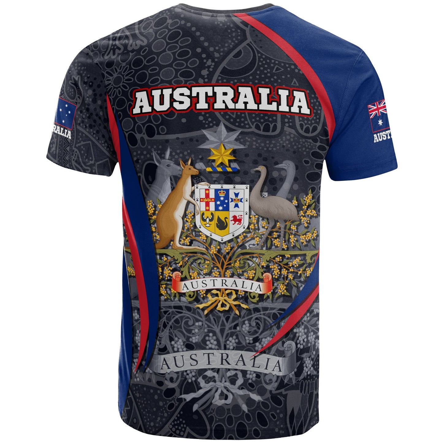 Australia Aboriginal T Shirt, Australian Coat Of Arms Aussie Spirit