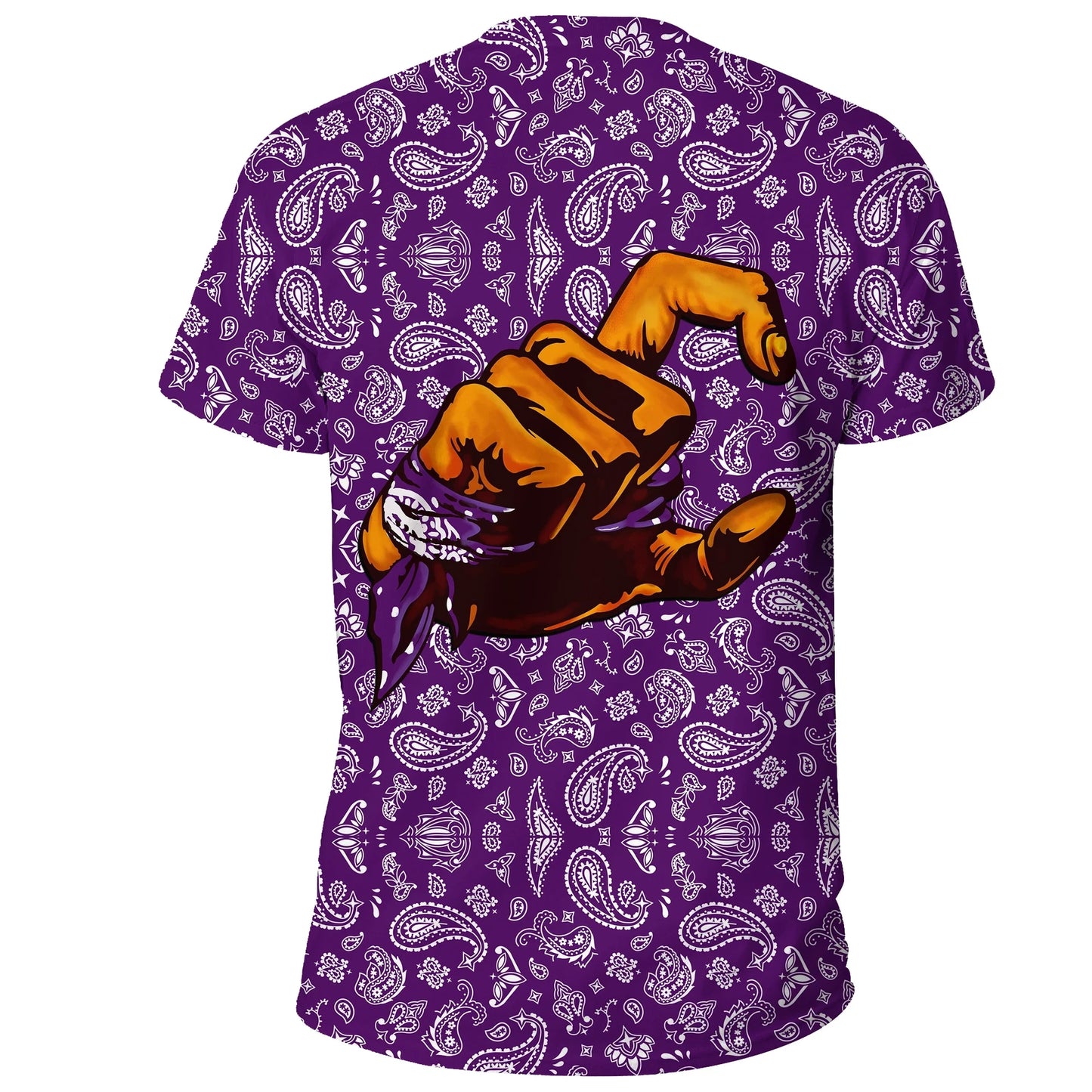 Grape Street Crips Gang Sign T-Shirt - Purple Bandana Unisex Shirt