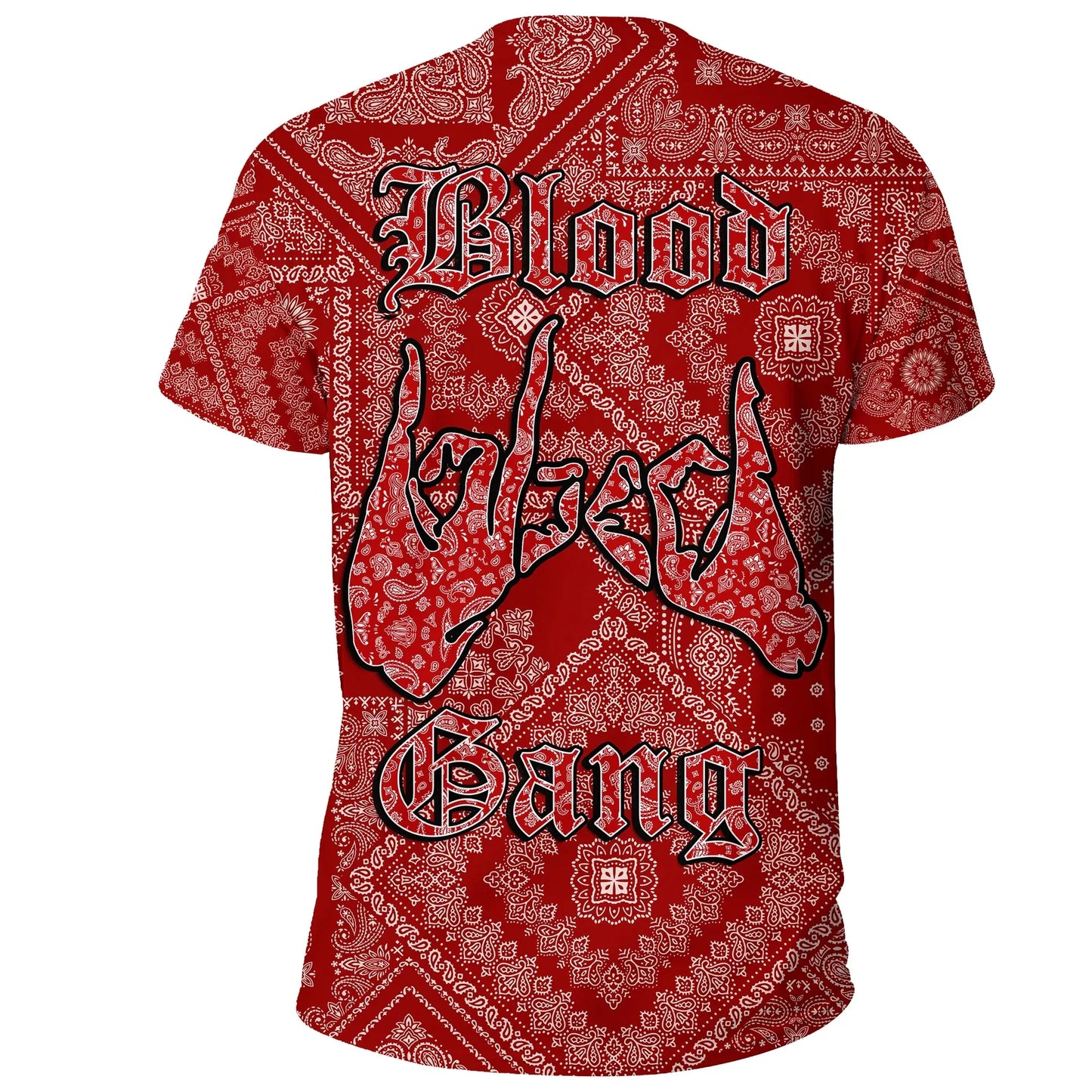 Blood Gang T-Shirt - Red Paisley Unisex Printed Shirt