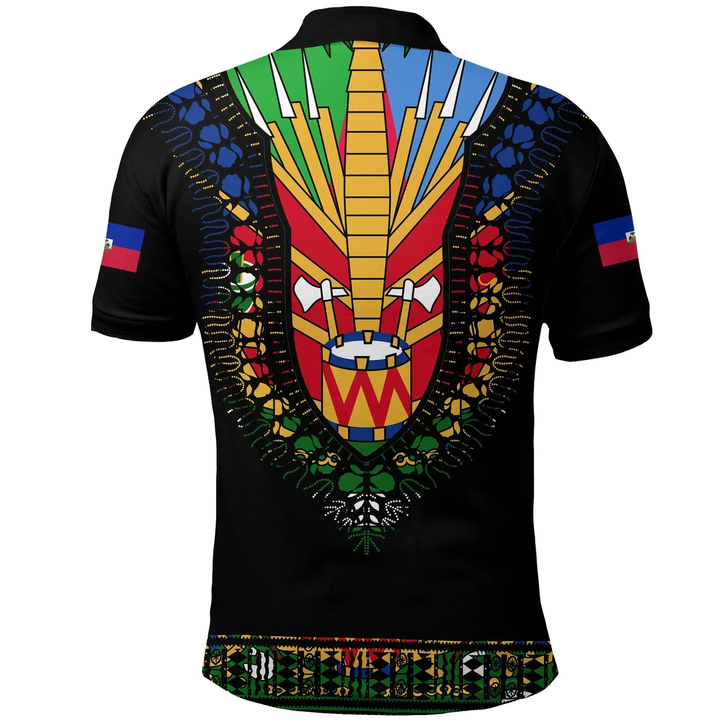 Haiti Polo Shirt Dashiki Pattern