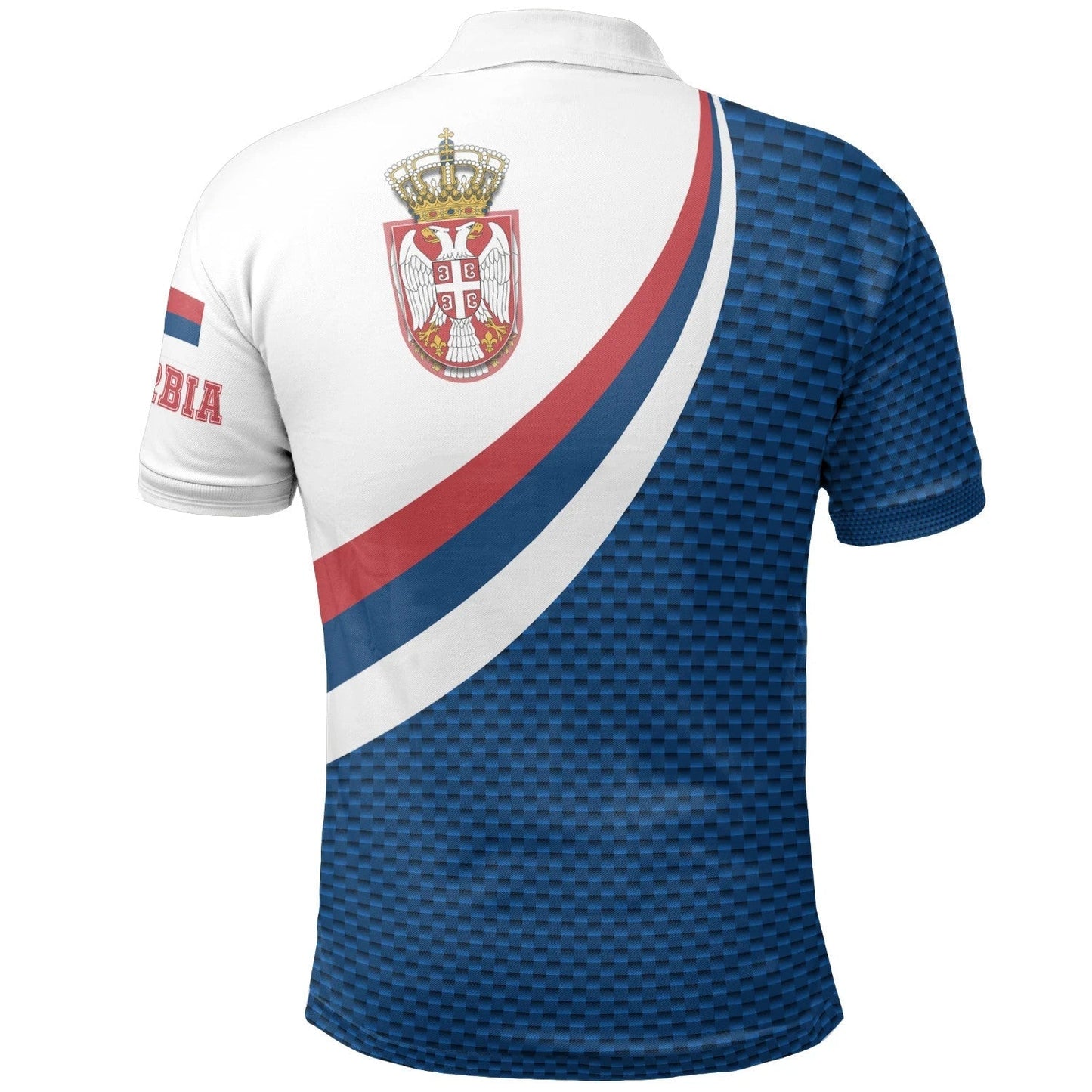 Serbia Polo Shirt Serbia Flag Blue