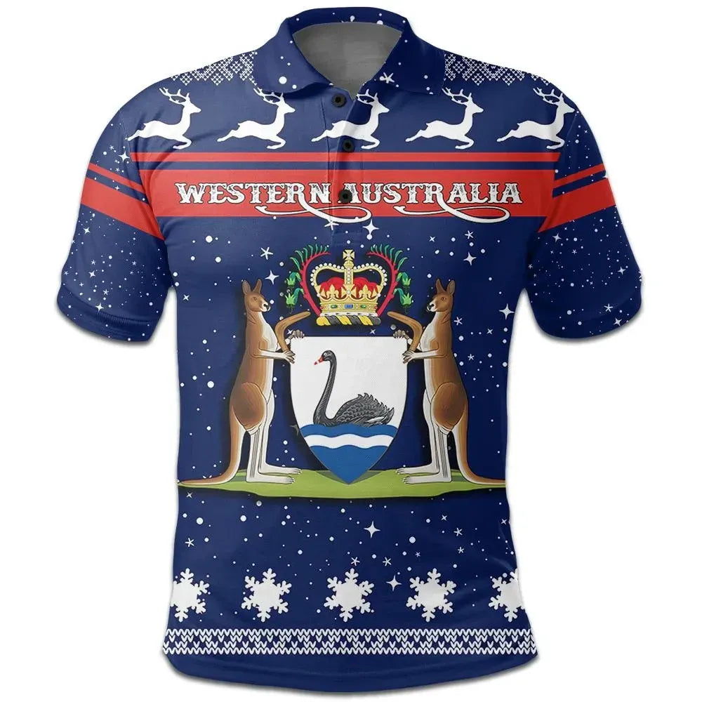 Christmas Western Australia Coat Of Arms Polo Shirt